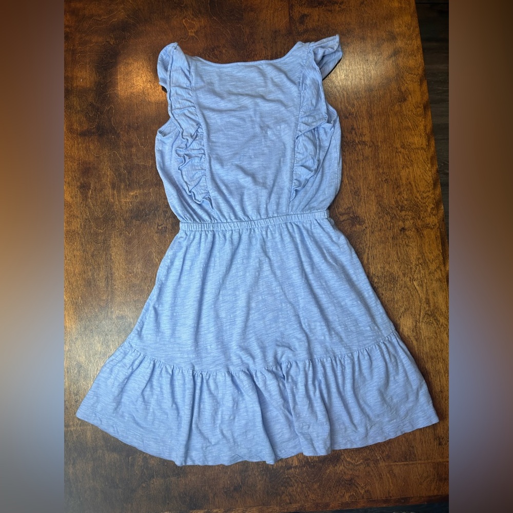LOFT Ruffle Blue Dress - Picture 9 of 16